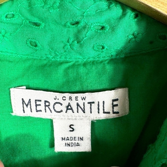 4 for $40 SALE! J Crew Mercantile Eyelet Tie-Front Dress, Apple Green, Size S - Picture 6 of 15